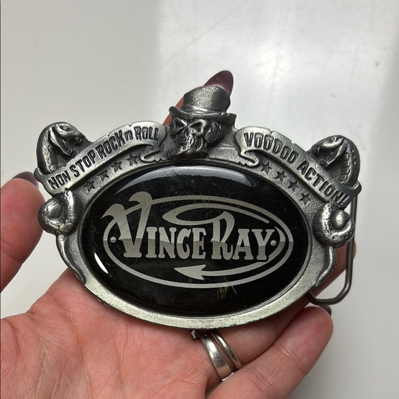 Other - Vince Ray Logo Sculpted Pewter Belt Buckle Rockabilly